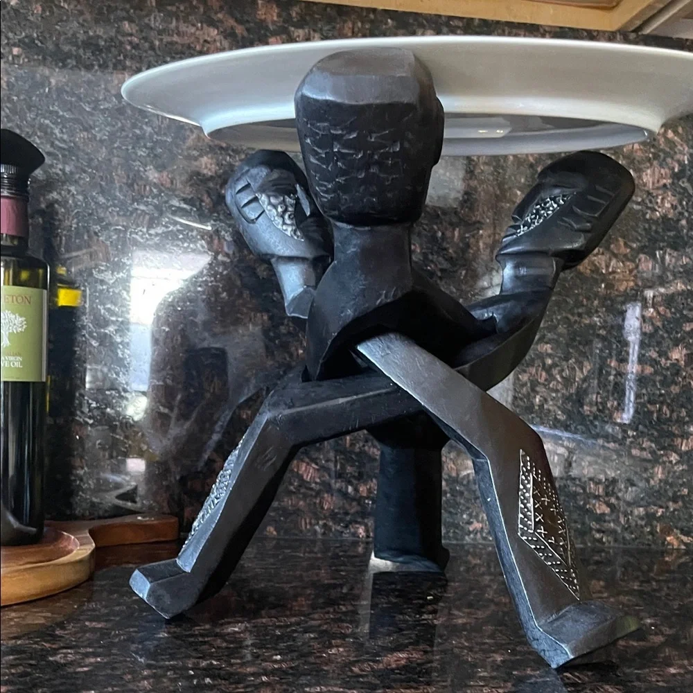 Black Metal Abstract Sculpture
